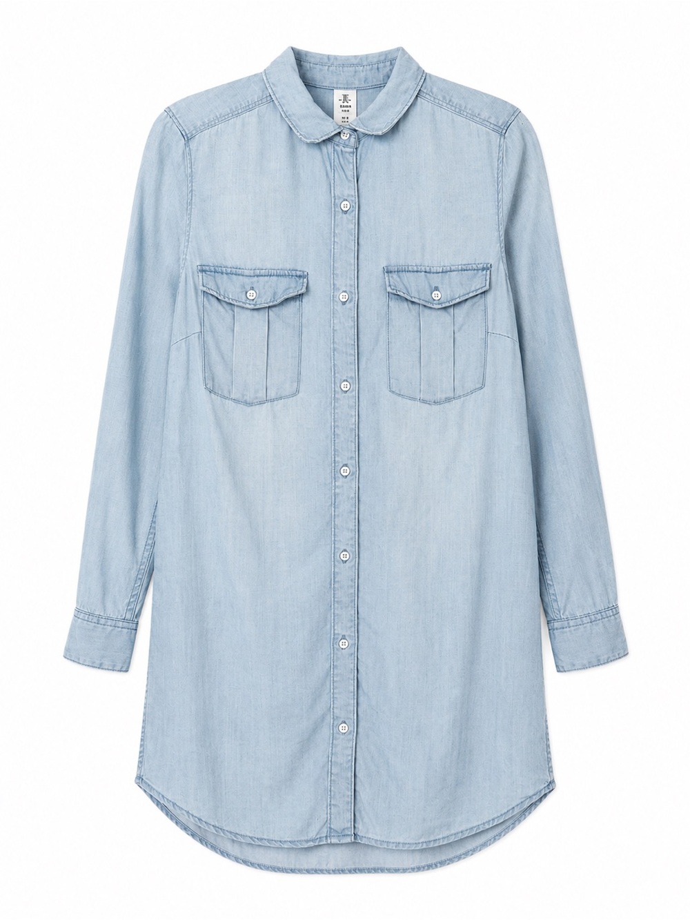 H&M Light Blue Chambray Button-Down Shirt Dress - Size 6